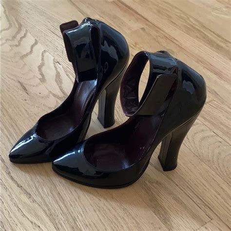 Marc Jacobs 5” Black Vinyl Heels Fetish Pumps Sz38 .